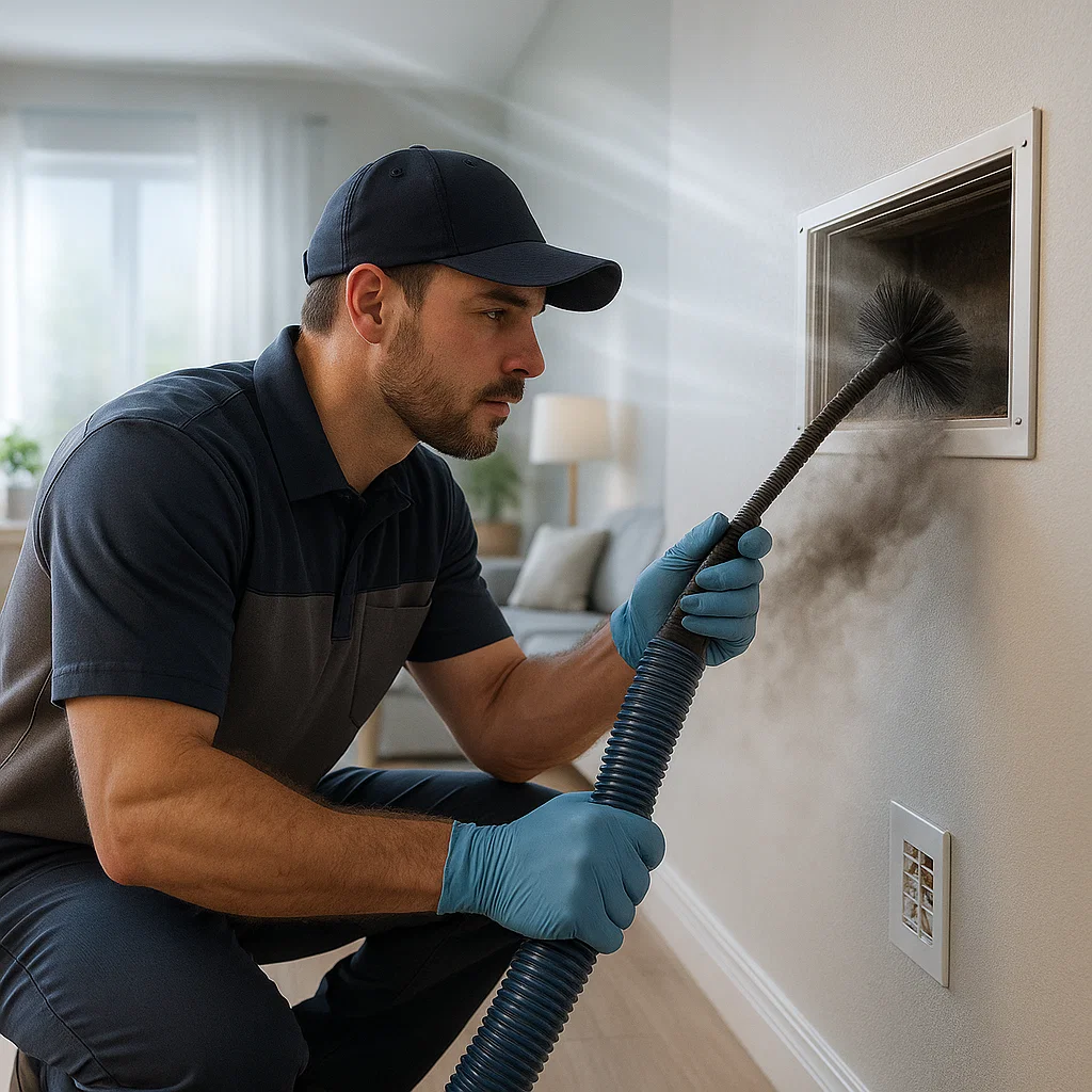 Santa Fe TX air duct technician restoring airflow to improve HVAC efficiency and lower energy bills